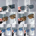 Apex Day-and-Night Photochromic Driving Glasses – Cyberpunk Square Transition Sunglasses with Blue Light Blocking