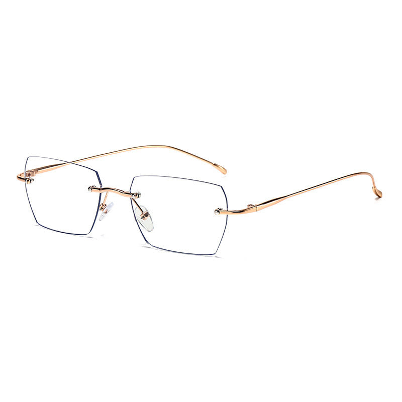 Frameless Anti-Blue Light Glasses | Trendy Photochromic Rimless Eyeglasses for Women & Men - Lightweight Aesthetic Eyewear