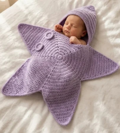 Lenshade™ Baby Starfish Swaddle | Ultra-Soft Knit Newborn Bunting Bag