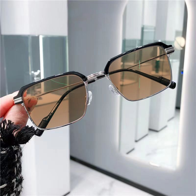 Apex Day-and-Night Photochromic Driving Glasses – Cyberpunk Square Transition Sunglasses with Blue Light Blocking